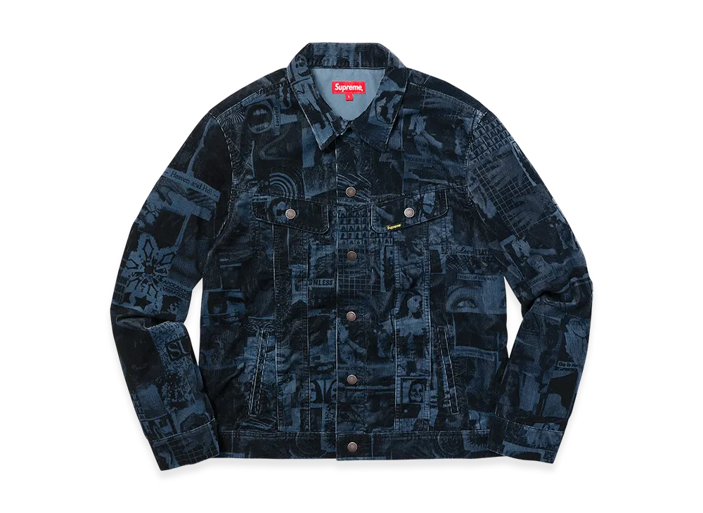 Supreme Vibrations Corduroy Trucker Jacket "Navy"