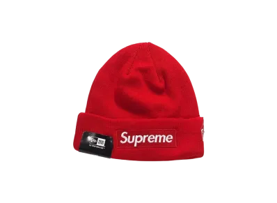 Supreme x New Era Box Logo Beanie (15FW) "Red"