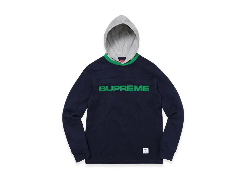 Supreme Hooded Waffle Ringer "Navy"