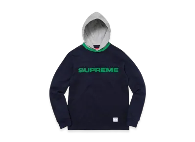 Supreme Hooded Waffle Ringer "Navy"