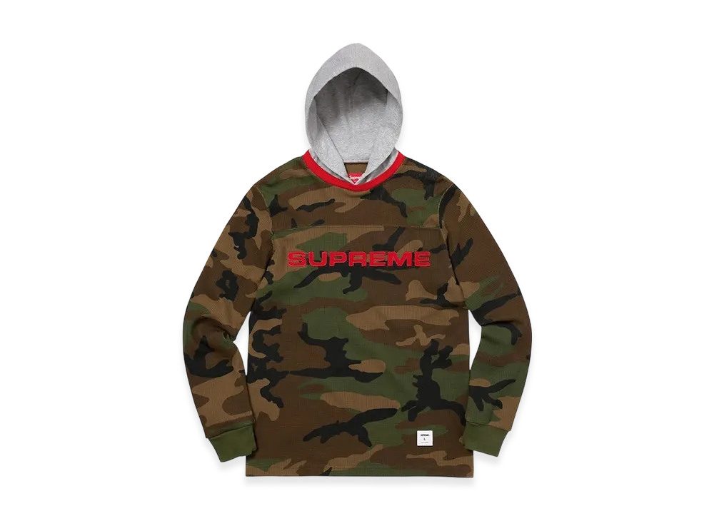 Supreme Hooded Waffle Ringer "Woodland Camo"