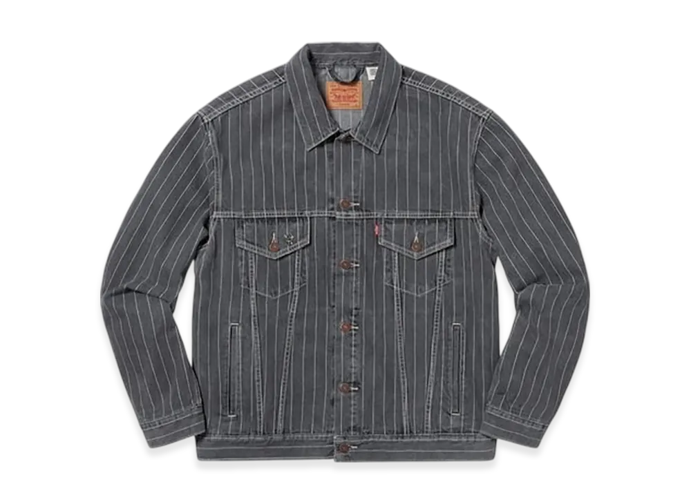 Supreme x Levi's Pinstripe Trucker Jacket "Black"
