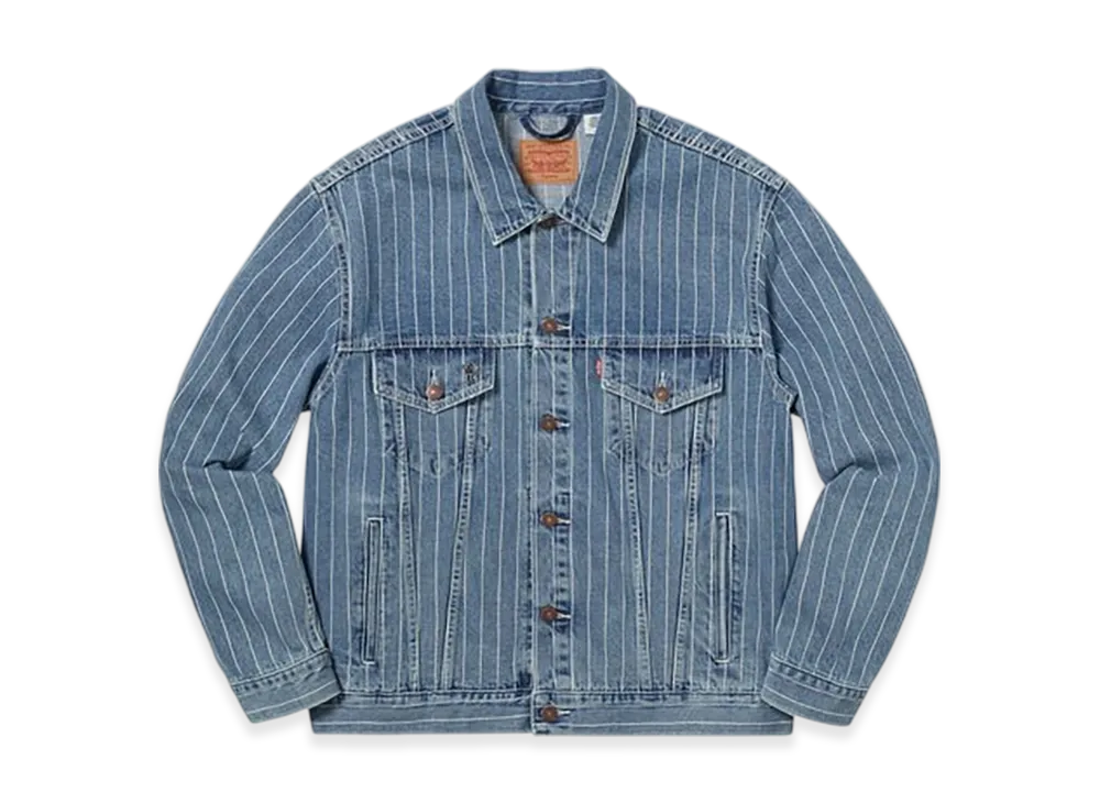Supreme x Levi's Pinstripe Trucker Jacket "Blue"