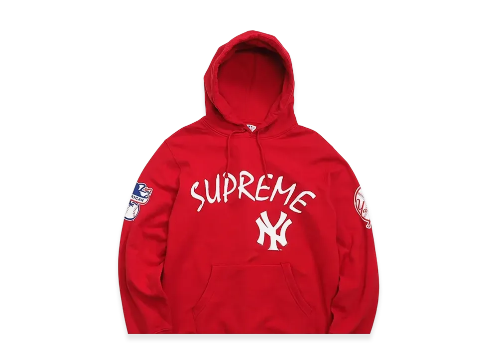 Supreme New York Yankees Hooded Sweatshirt "Red"