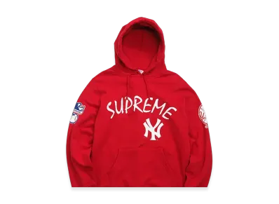 Supreme New York Yankees Hooded Sweatshirt "Red"