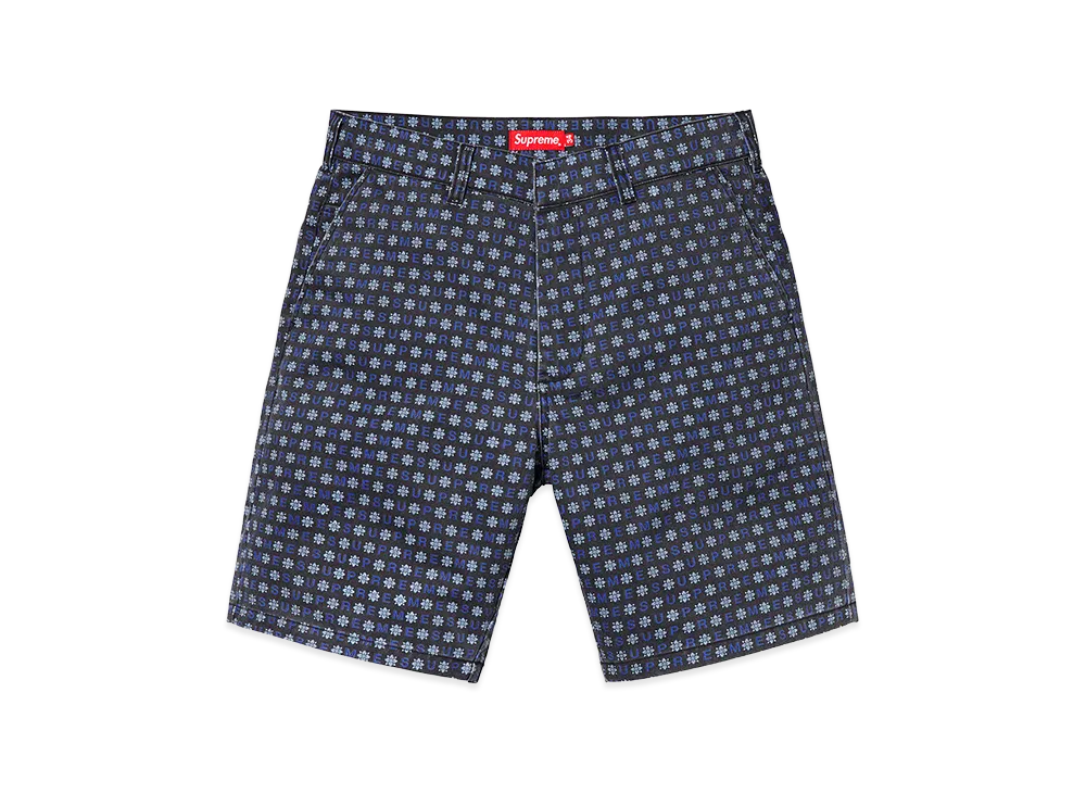 Supreme Work Short (19SS) "Black Foulard"