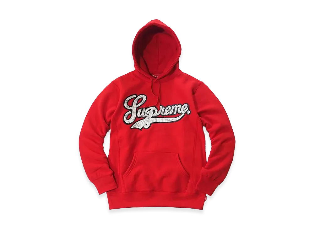 Supreme Studded Leather Script Hooded Sweatshirt