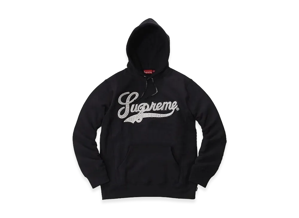 Supreme Studded Leather Script Hooded Sweatshirt 