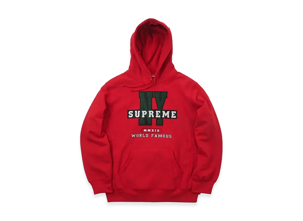 Supreme NY Hooded Sweatshirt (19FW) "Red"