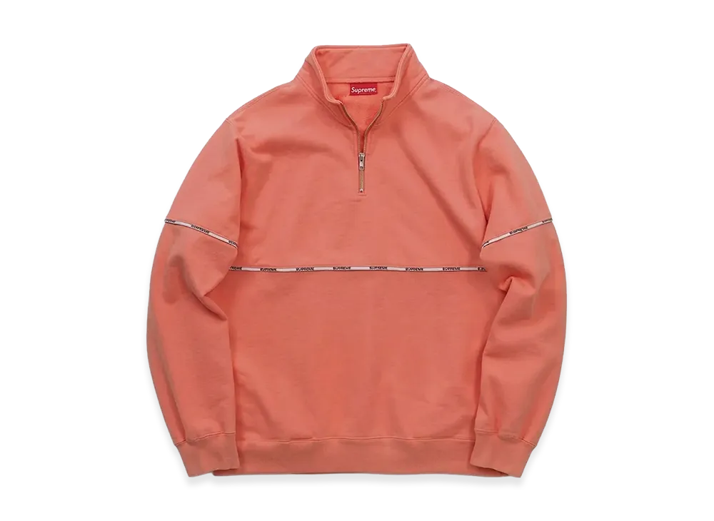 Supreme Logo Piping Half Zip Sweatshirt (18SS) "Pink"
