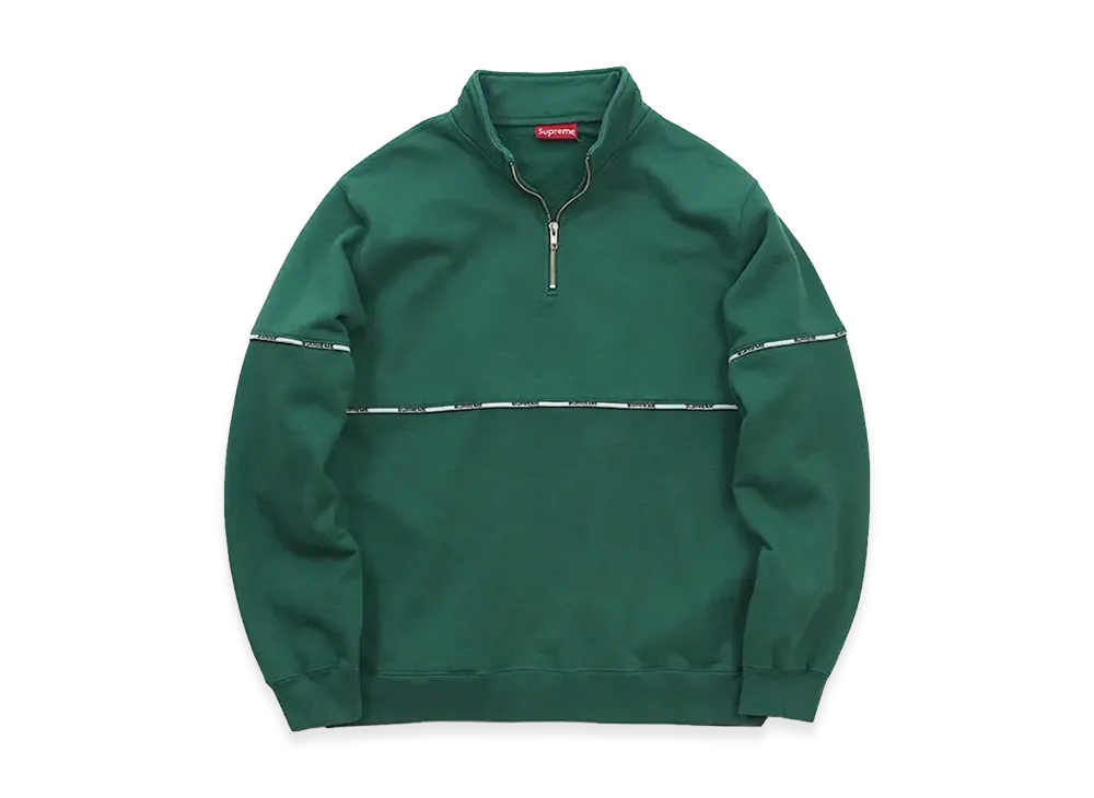 Supreme Logo Piping Half Zip Sweatshirt (18SS) "Green"