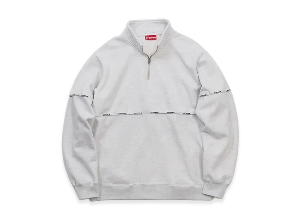 Supreme Logo Piping Half Zip Sweatshirt (18SS) "White"
