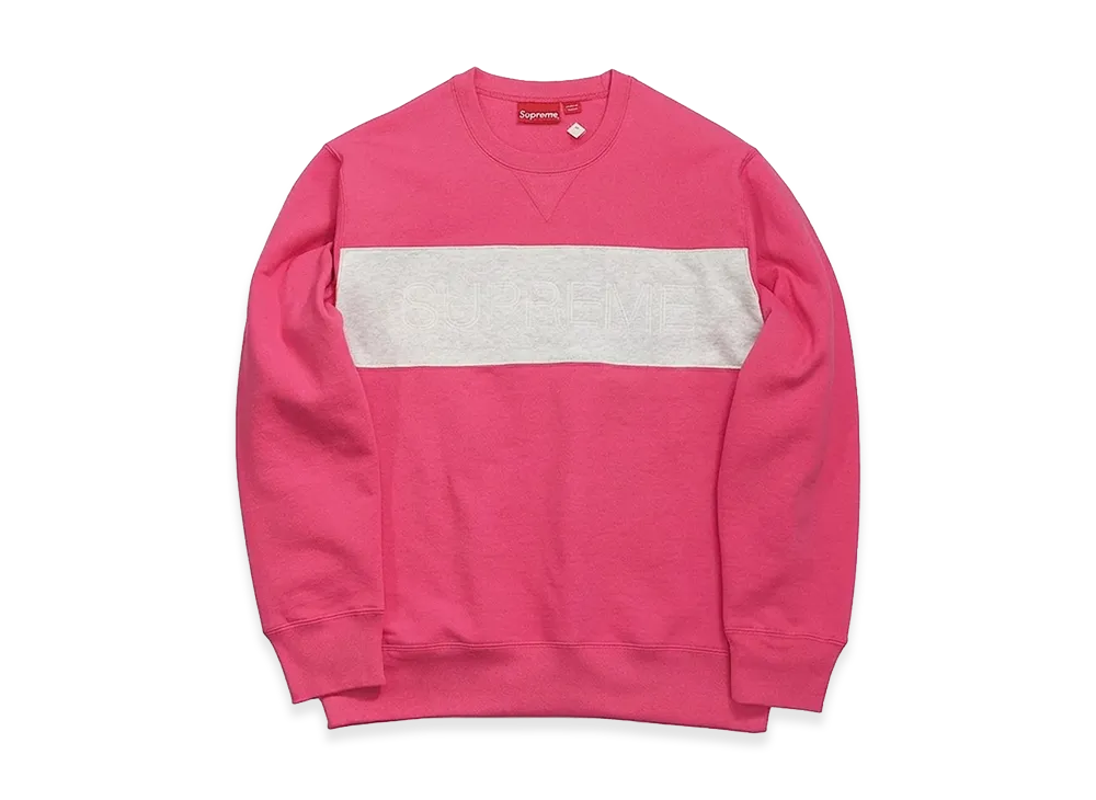 Supreme Zig Zag Stitch Panel Crewneck (17FW) "Pink"
