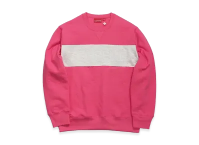 Supreme Zig Zag Stitch Panel Crewneck (17FW) "Pink"