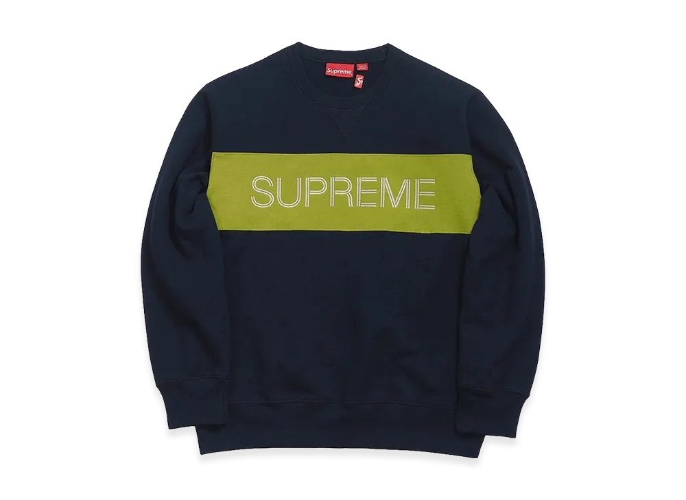 Supreme Zig Zag Stitch Panel Crewneck (17FW) "Navy"