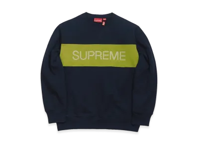 Supreme Zig Zag Stitch Panel Crewneck (17FW) "Navy"