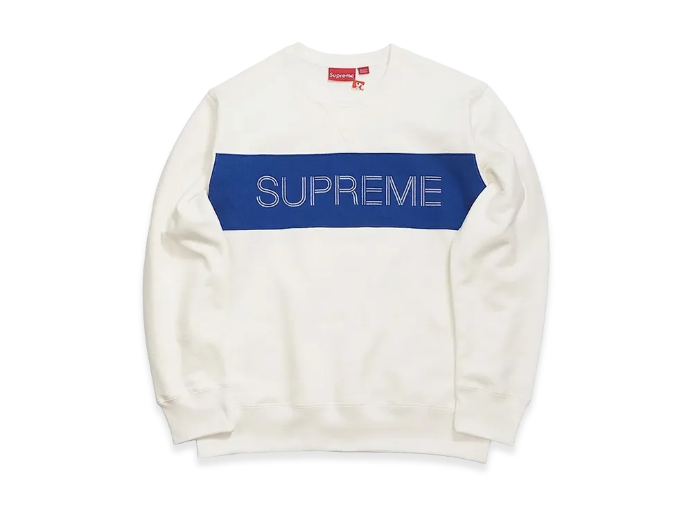 Supreme Zig Zag Stitch Panel Crewneck (17FW) "White"