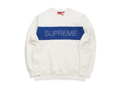 Supreme Zig Zag Stitch Panel Crewneck (17FW) "White"