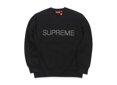 Supreme Zig Zag Stitch Panel Crewneck (17FW) "Black"
