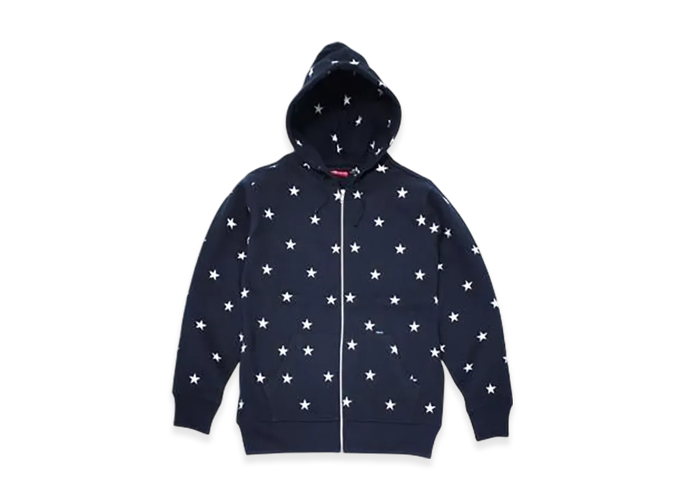 Supreme Star Zip Up Hoodie "Navy"
