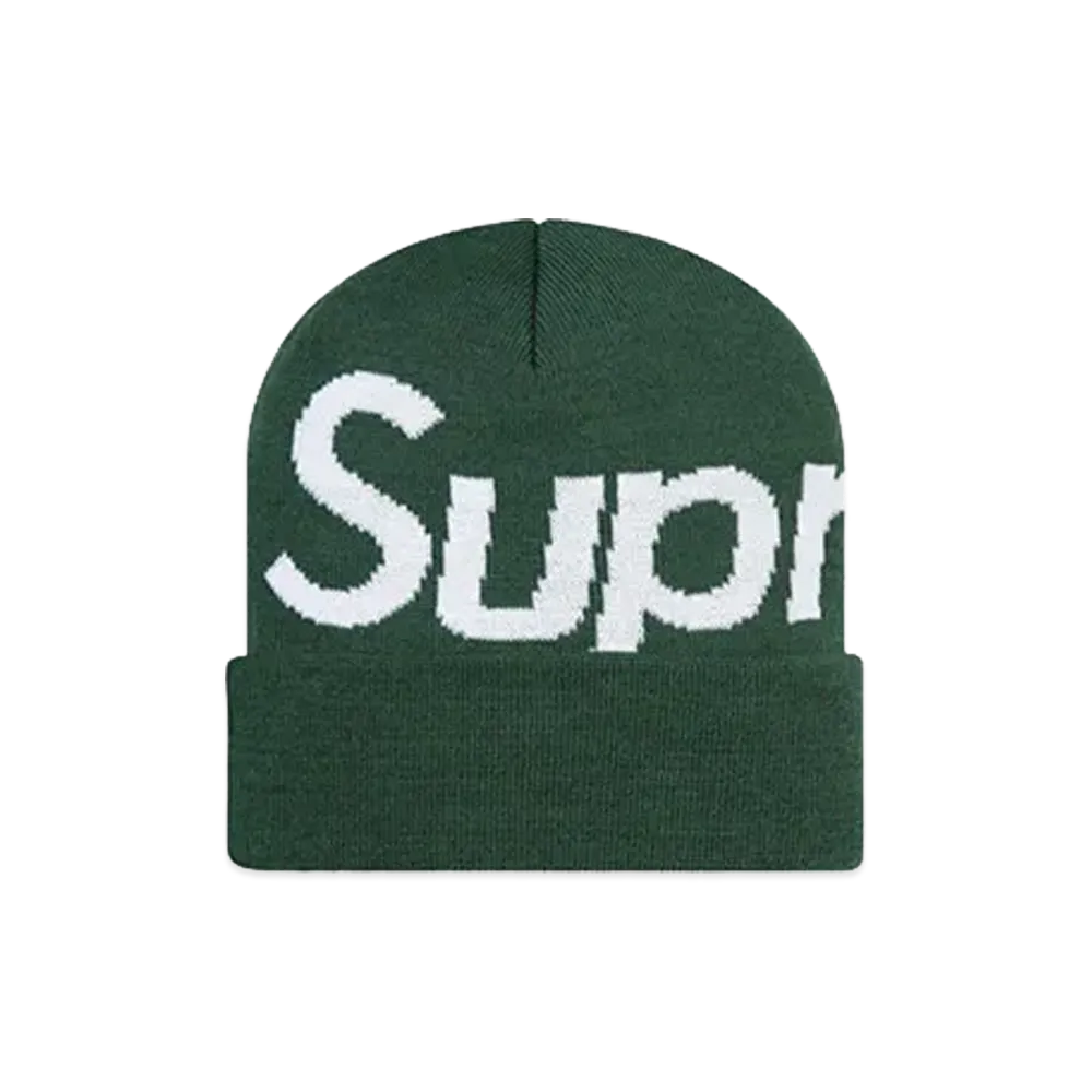 Supreme Big Logo Beanie (12FW) "Green Heather"