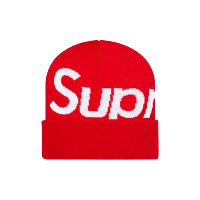 Supreme Big Logo Beanie (12FW) "Red Heather"