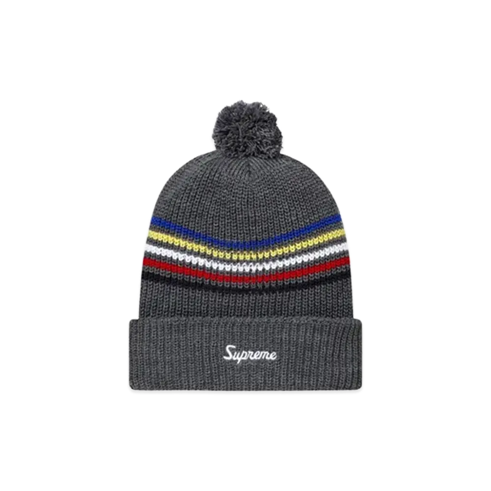Supreme Loose Gauge Stripe Beanie "Hether Grey"