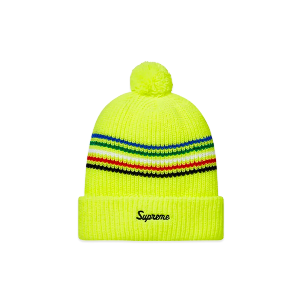Supreme Loose Gauge Stripe Beanie "Yellow"