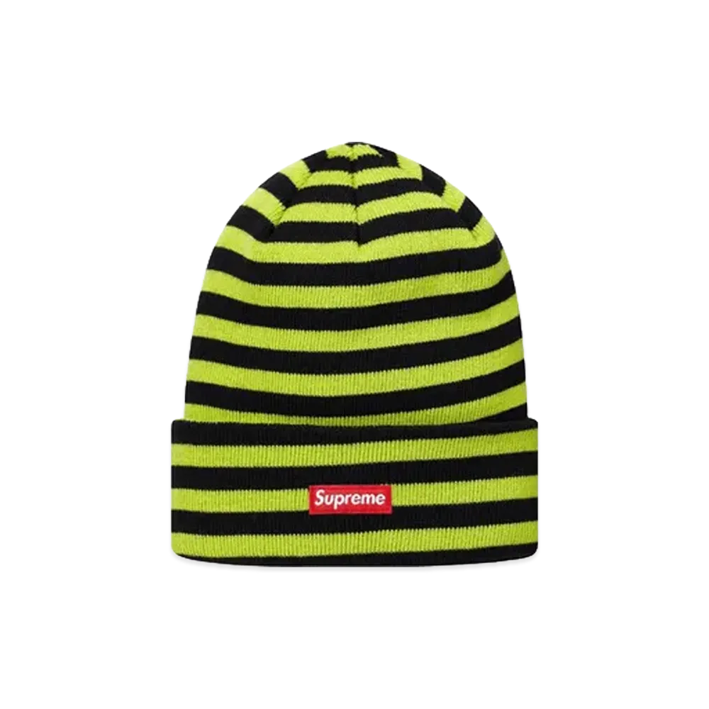 Supreme Stripe Beanie "Acid Green"
