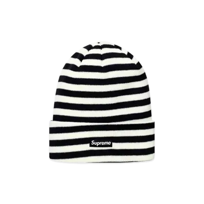 Supreme Stripe Beanie "White"