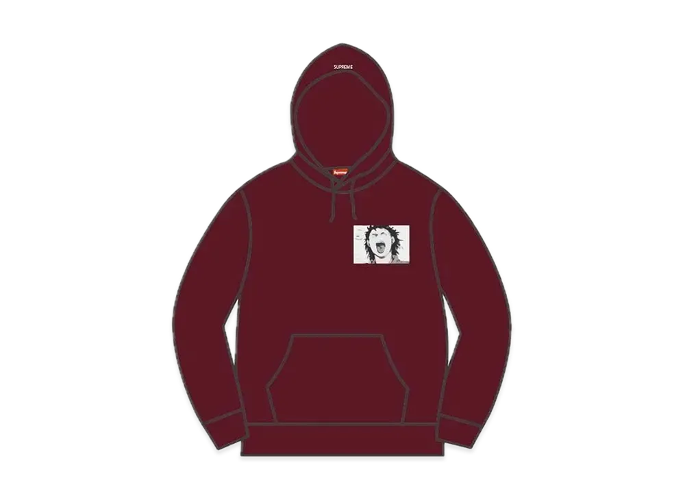 シュプリーム アキラ パッチ フーデッド スウェットシャツ "バーガンディ"