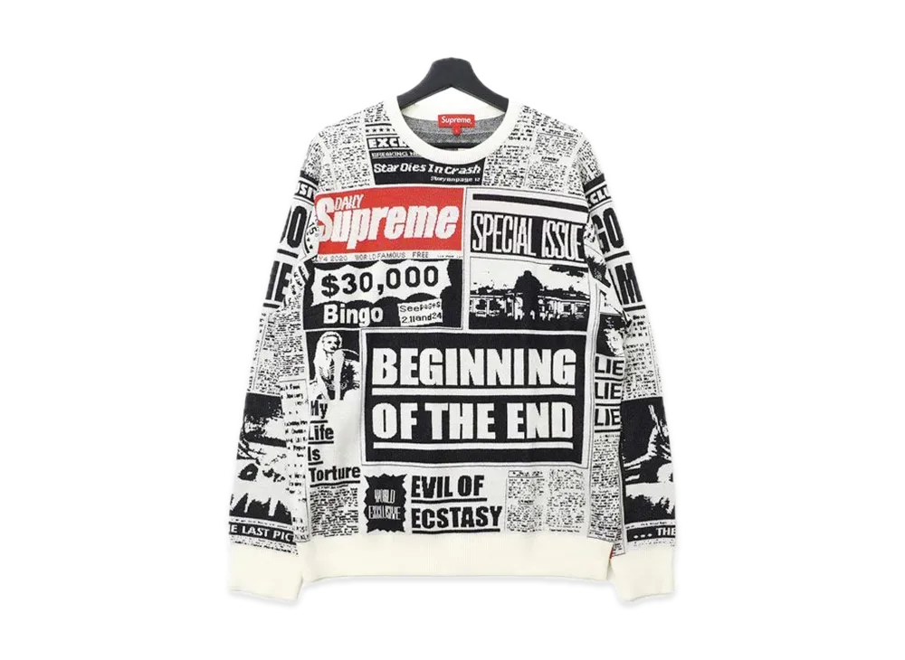Supreme Newsprint Sweater 