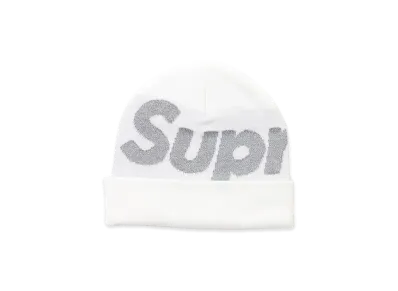 Supreme Reflective Big Logo Beanie "White"
