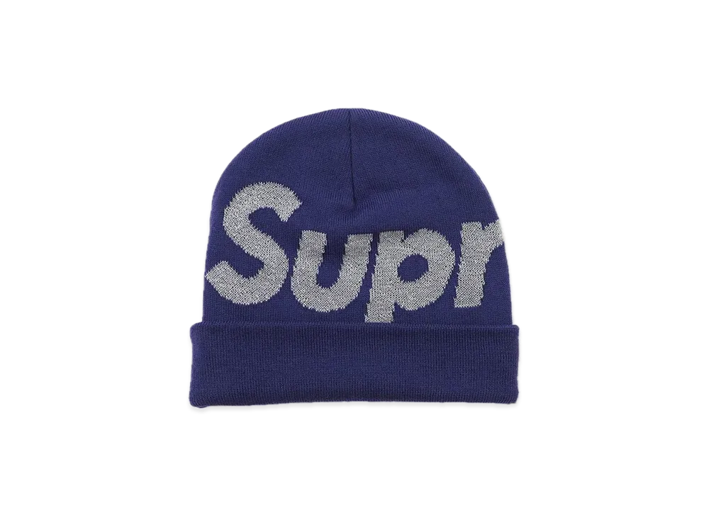 Supreme Reflective Big Logo Beanie "Purple"