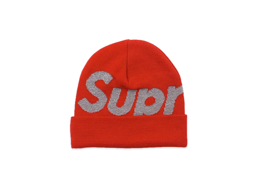 Supreme Reflective Big Logo Beanie "Red"