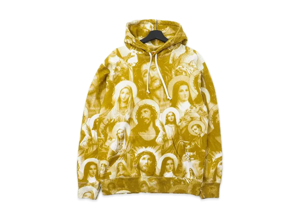 Supreme Jesus and Mary Hooded Sweatshirt "Yellow"
