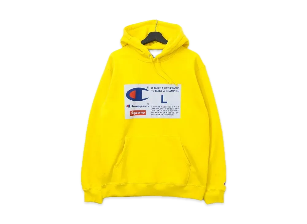 Supreme / Champion® Label Hooded Sweatshirt "Yellow"