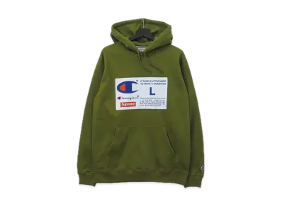 Supreme / Champion® Label Hooded Sweatshirt "Olive"
