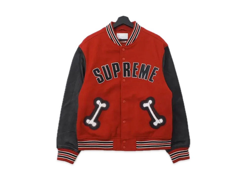 Supreme Bone Varsity Jacket "Red"