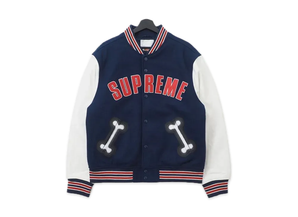 Supreme Bone Varsity Jacket "Navy"