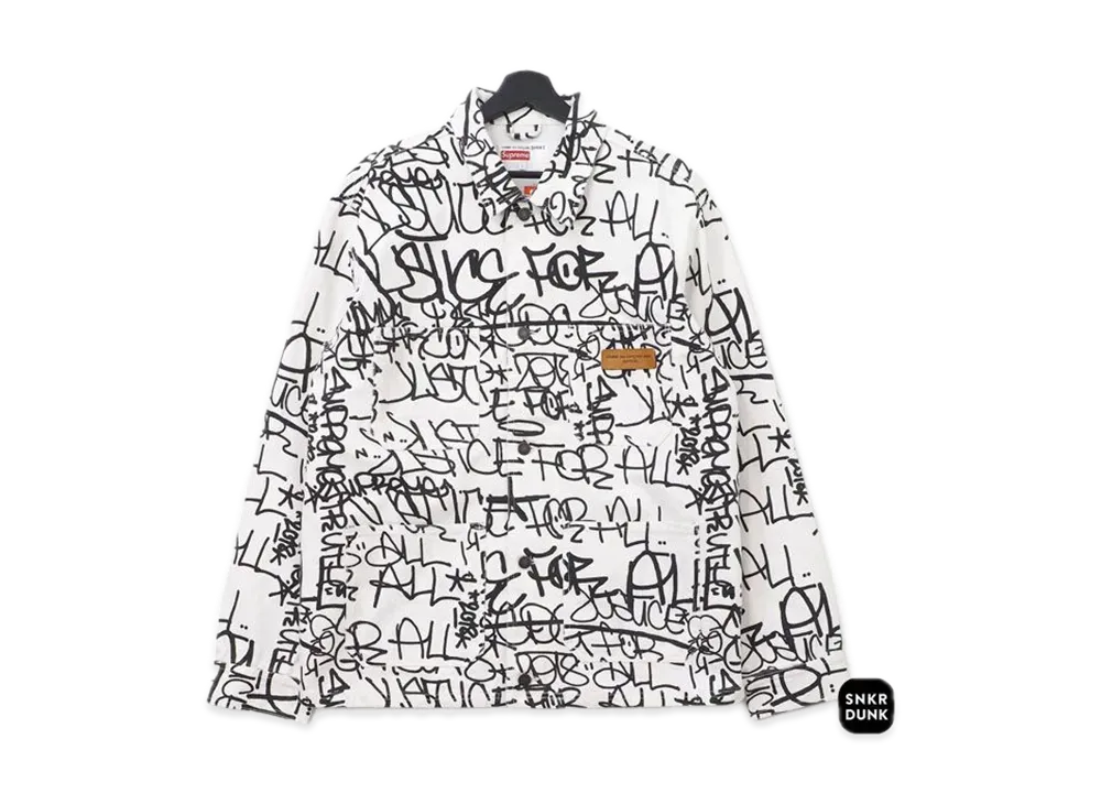 Supreme / Comme des Garçons SHIRT® Painted Canvas Chore Coat "White"