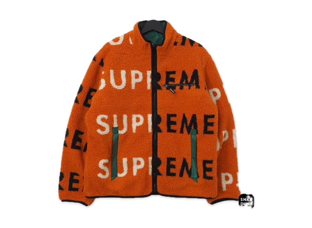 シュプリーム リバーシブル ロゴ フリース ジャケット "オレンジ"