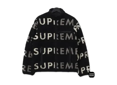 Supreme Reversible Logo Fleece Jacket "Black"