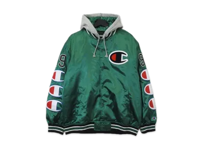 Supreme / Champion® Hooded Satin Varsity Jacket "Green"