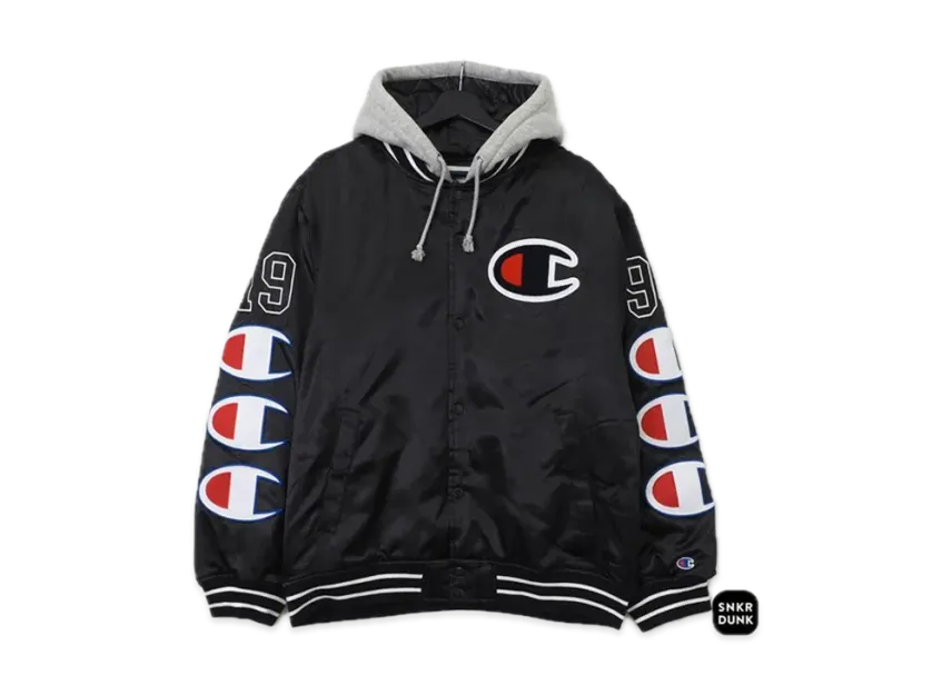 Supreme / Champion® Hooded Satin Varsity Jacket Supreme / Champion® Hooded Satin Varsity Jacket