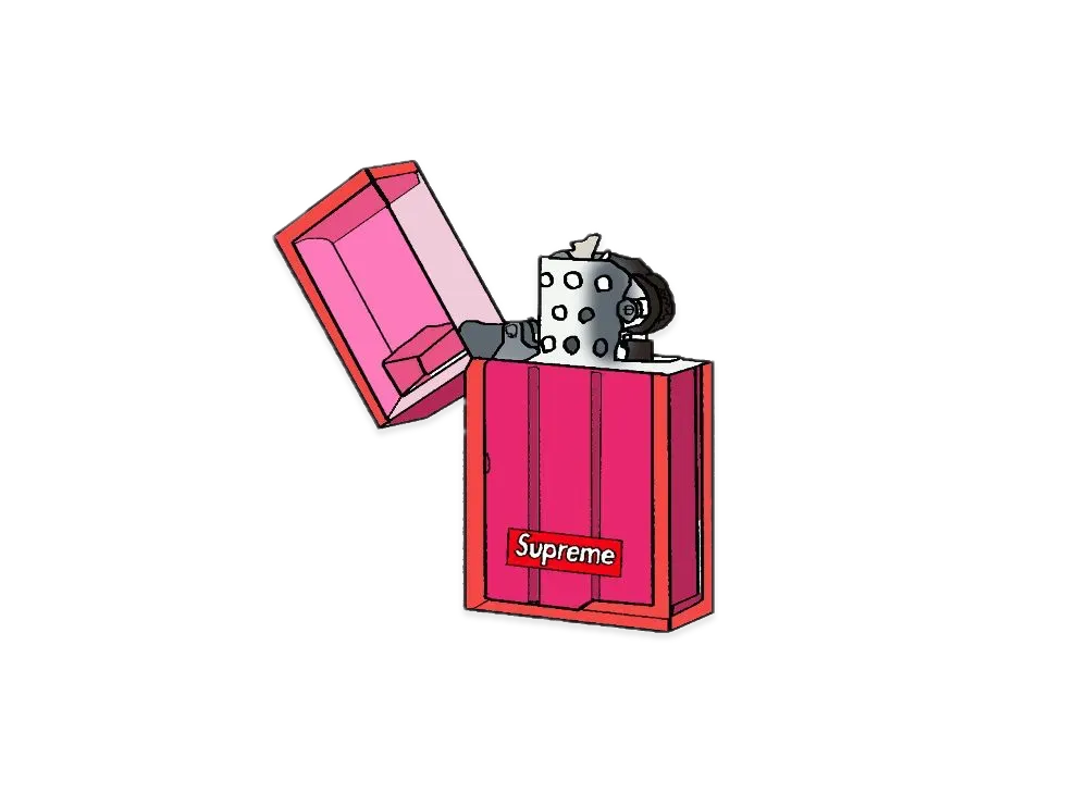 Supreme Tsubota Pearl Hard Edge Lighter "Pink"