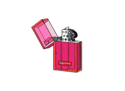 Supreme Tsubota Pearl Hard Edge Lighter "Pink"