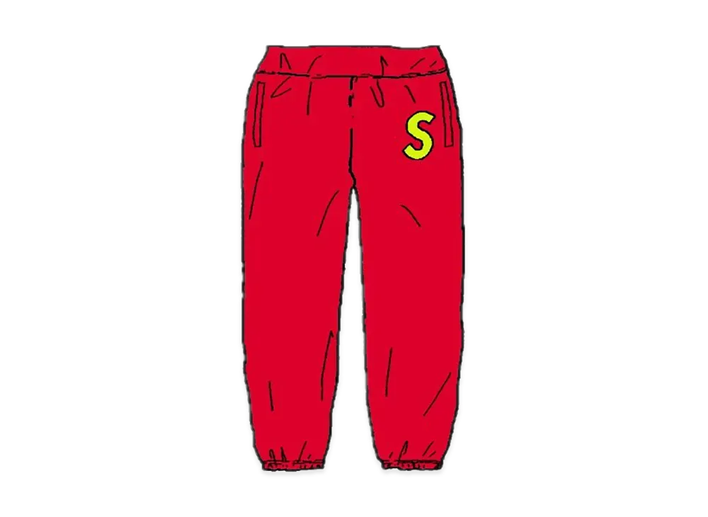 Supreme S Logo Sweatpant "Red" (19FW)