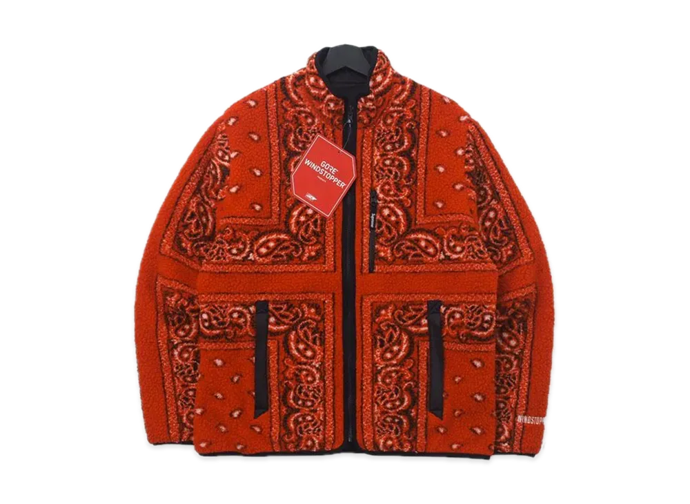 Supreme Reversible Bandana Fleece Jacket "Red"
