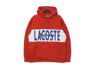 Supreme / Lacoste Logo Panel Hooded Sweatshirt "Red"
